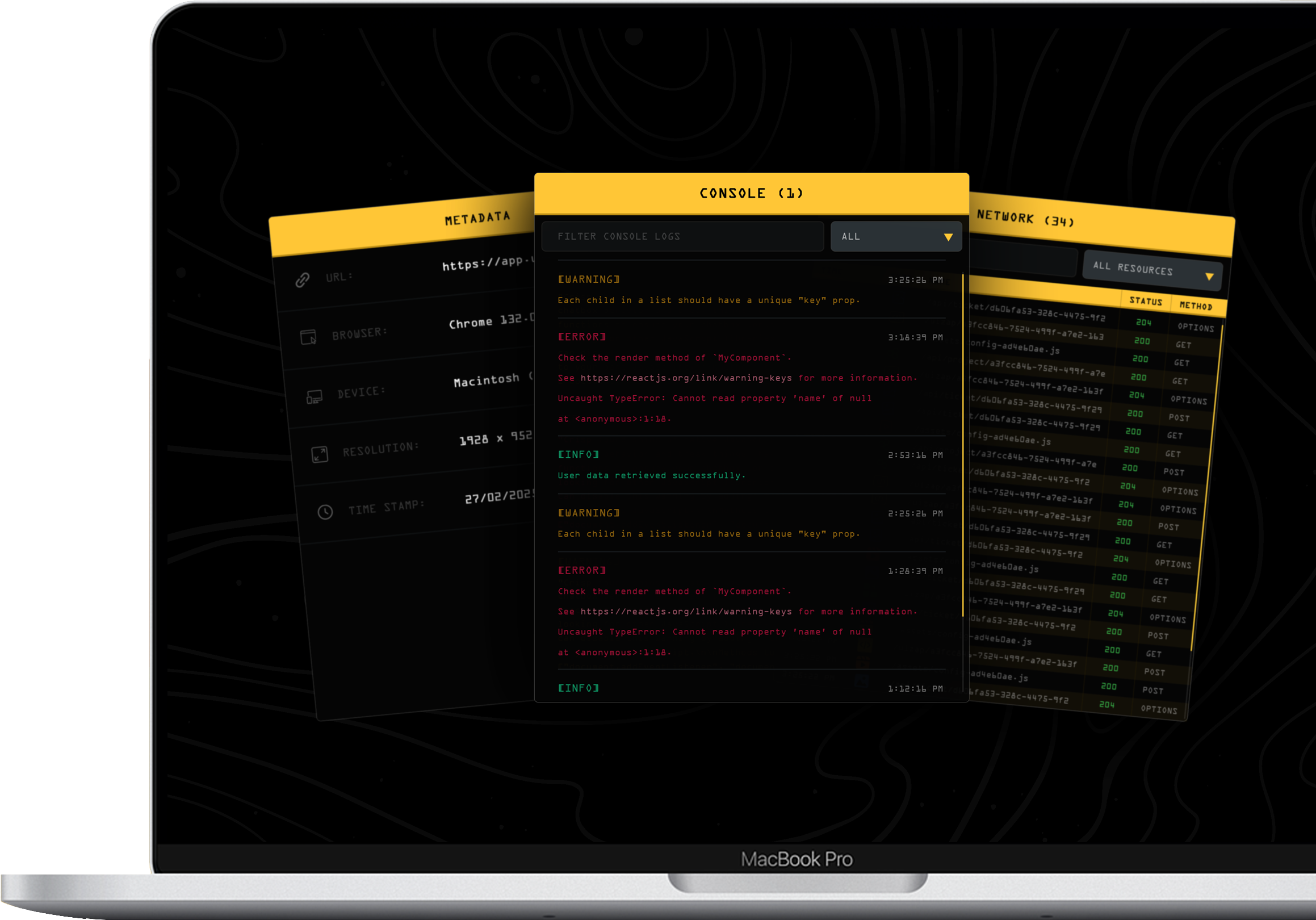 UI Zap Console Interface